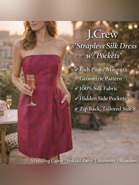 Strapless Silk Dress, Size 4